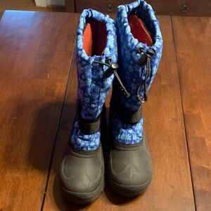 Kamik Kids Snow Boots with Blue Floral Design